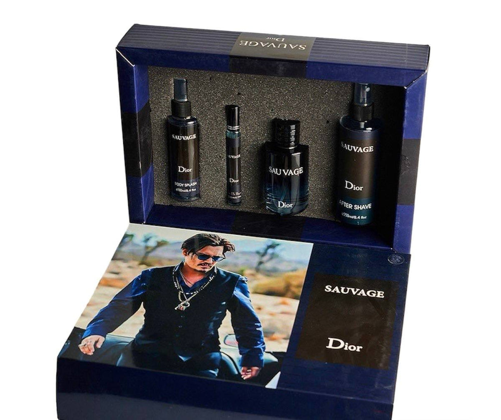 مجموعة سوڤاچ مكونة من 4 قطع (زجاجة عطر - ملطف للجسم - معطر للجسم - عينة عطر)