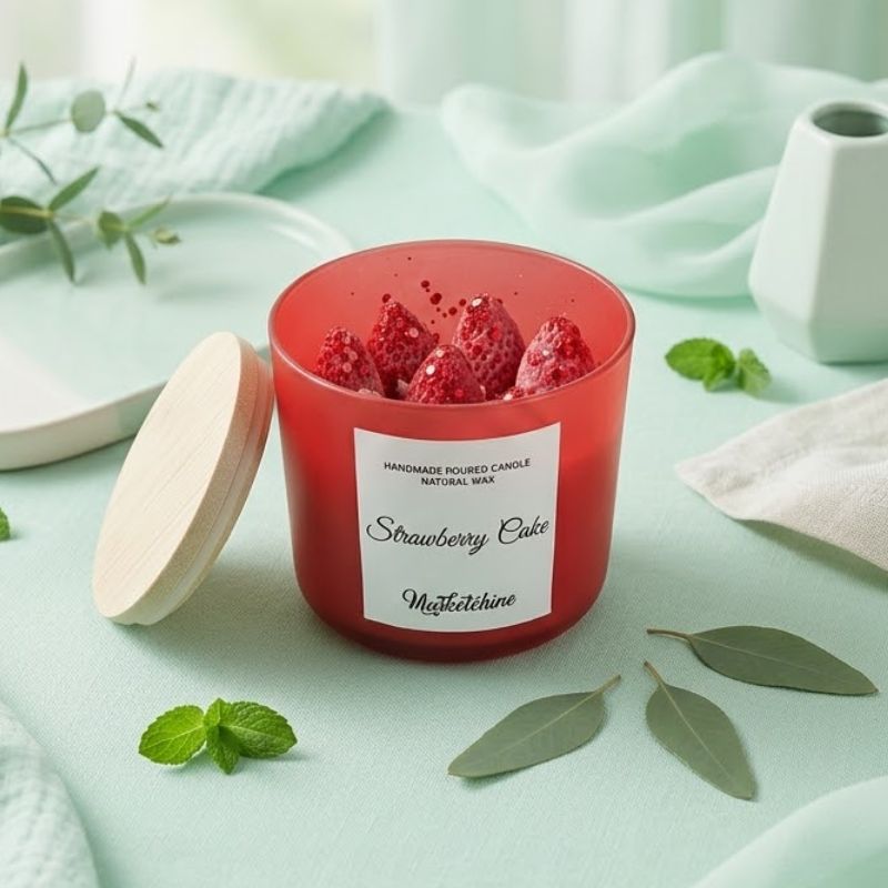 شمعة معطرة برائحة الفراولة