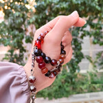 مسبحة حجر عقيق طبيعي 10 ملم