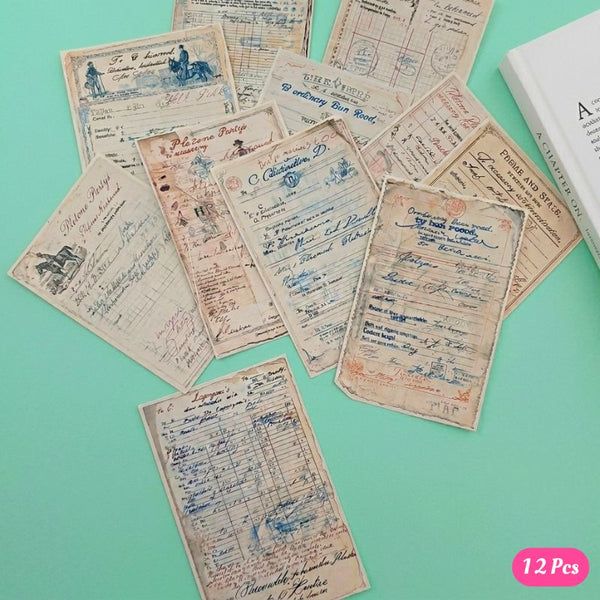 مجموعة 12 ستيكر ورق رسائل فينتاج