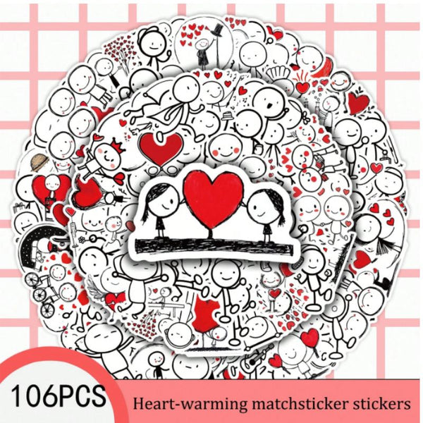 مجموعة ملصقات حب – 106 قطعة